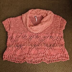 Free People Women's Eternal Delight Cowl-Neck Pullover Shirt, small, coral